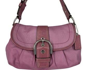 Vintage Y2K Coach Large Soho Pleated Leather Shoulder Bag Preppy Clueless F15204