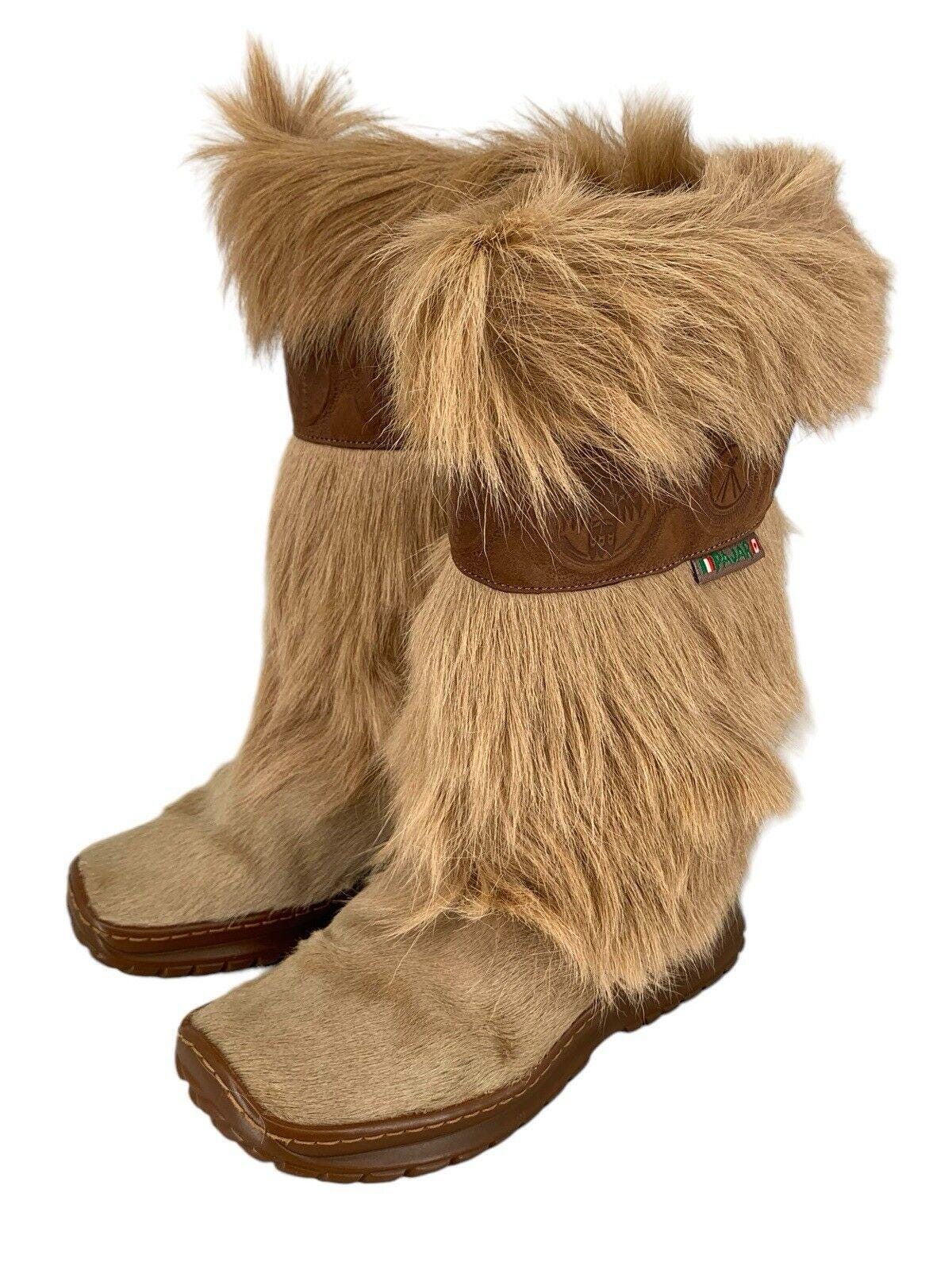 70sITALY emmevi redfox fur mammoth 揺らめい boots