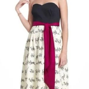 Vestido Anthropologie Conifer Herd Talla 10 Sin tirantes Fiesta de boda de verano Postmark imagen 1
