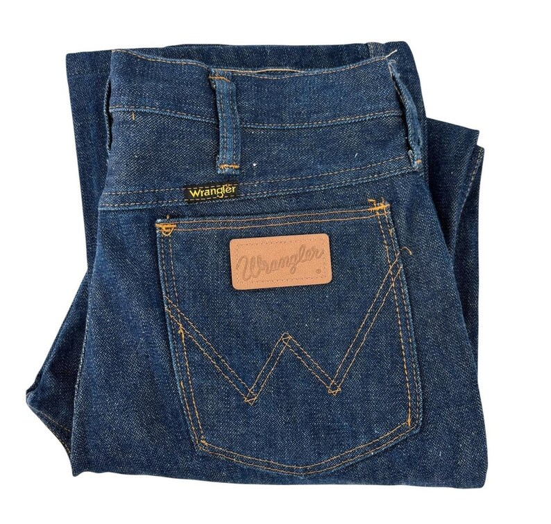 Jean Wrangler vintage des années 70, cowboy en denim rigide taille 31 image 2