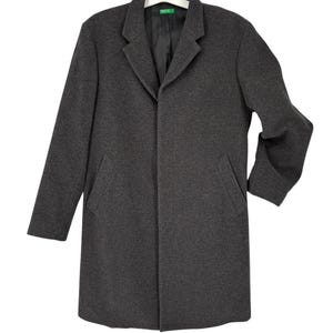 90s Grey Wool Coat - Etsy
