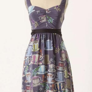 Floreat Sugar And Cream 100% Silk Dress Size 6 Anthropologie Coquette Artsy image 2