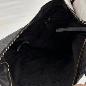 Free People West Side Studded Sling Black Leather Hobo Bag Purse Bohemian Bikercore Bild 7