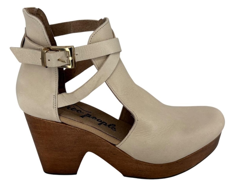 Free People Cedar Clog Blush Antique Leather Size 8.5 Boho Heels image 2