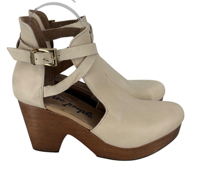 Free People Cedar Clog Blush Antique Leather Size 8.5 Boho Heels image 11