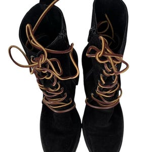 Free People Dylan Bottes mi-mollet pour femmes Taille 8,5 Bikercore en daim à talons épais image 8