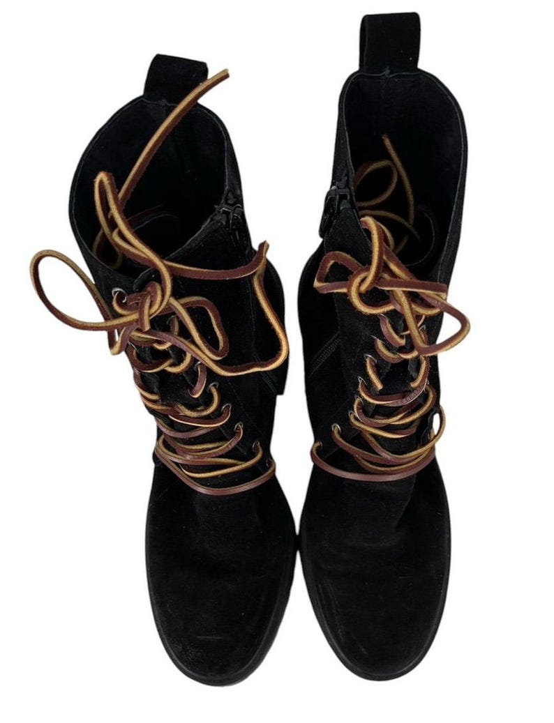 Free People Dylan Bottes mi-mollet pour femmes Taille 8,5 Bikercore en daim à talons épais image 8