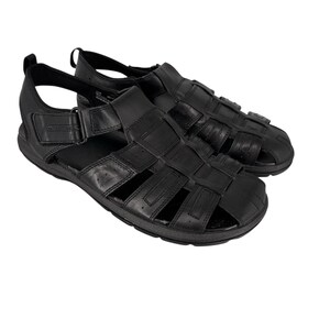 Vintage Bally‎ Giardinetto Mens Black Leather Fisherman Sandals Made in Italy 11 Bally mens leather sandals - Gem main image 3