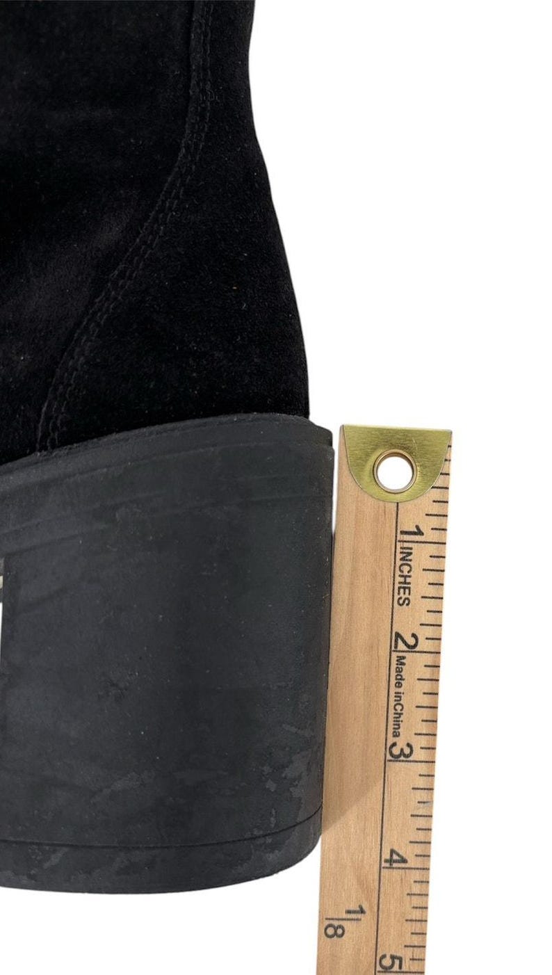 Free People Dylan Bottes mi-mollet pour femmes Taille 8,5 Bikercore en daim à talons épais image 10
