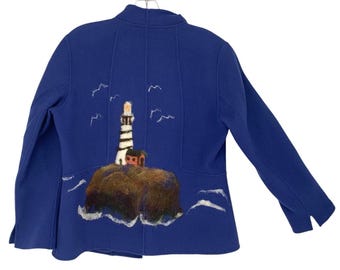 Veste 100 % laine Talbots taille haute en mohair Coastal taille 10 Petite Preppy Art to Wear