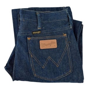 Jean Wrangler vintage des années 70, cowboy en denim rigide taille 31 image 1