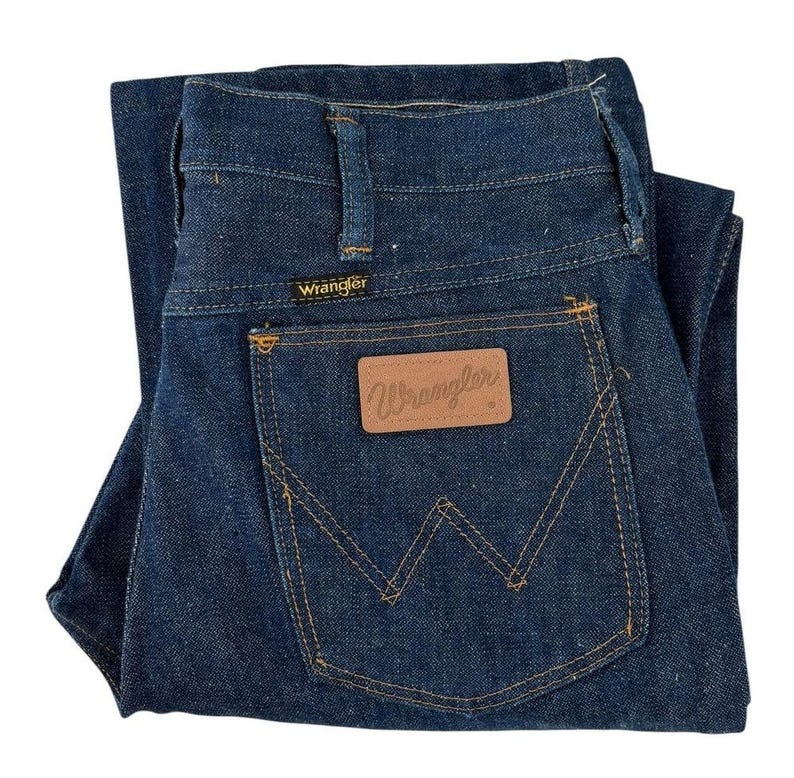 Jean Wrangler vintage des années 70, cowboy en denim rigide taille 31 image 1