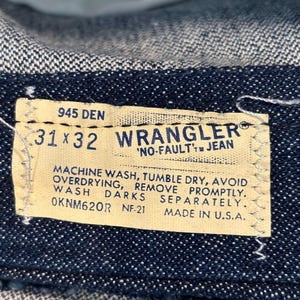 Jean Wrangler vintage des années 70, cowboy en denim rigide taille 31 image 4