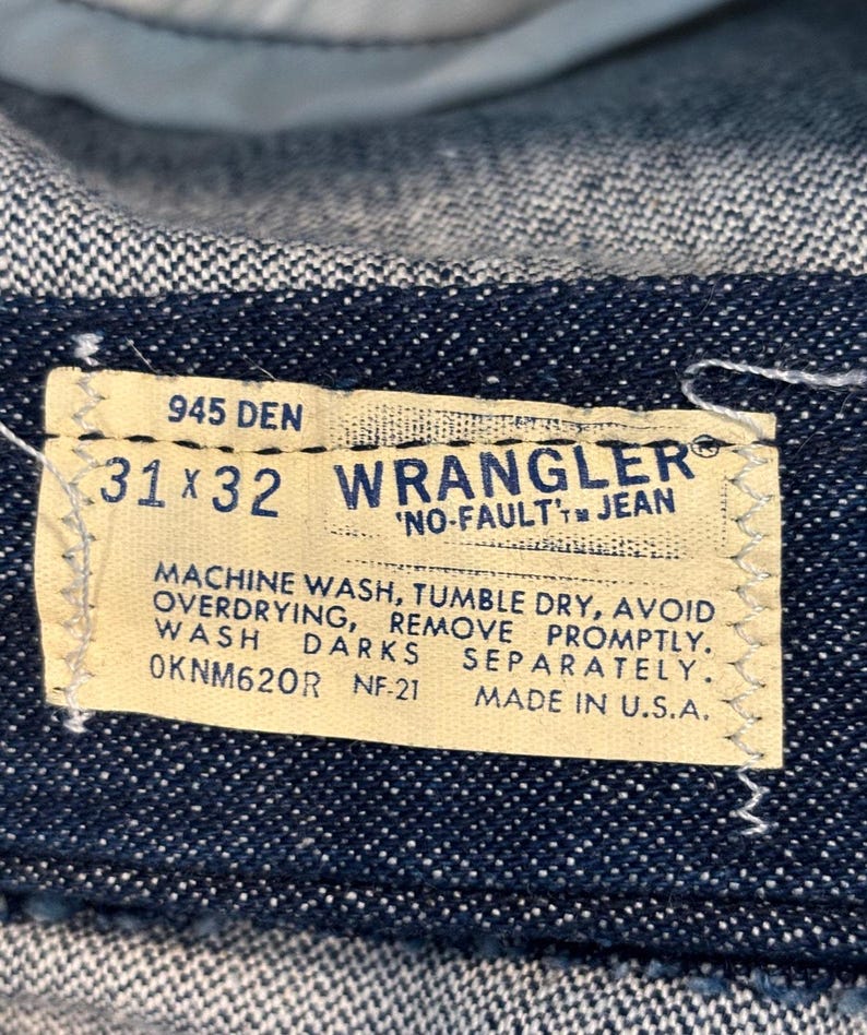 Jean Wrangler vintage des années 70, cowboy en denim rigide taille 31 image 4