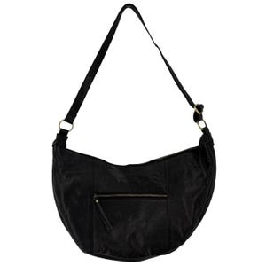 Free People West Side Studded Sling Black Leather Hobo Bag Purse Bohemian Bikercore Bild 4