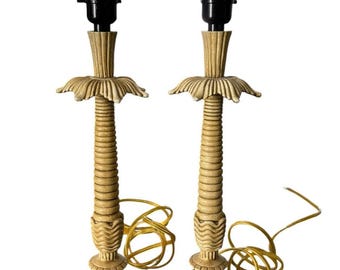 Vintage 1940 Style French Art Deco Table Lamps Tropical West Indies