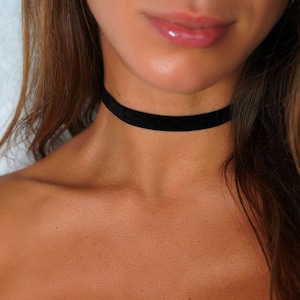 Black Velvet Choker Ultra Comfortable Stretch Velvet image 1