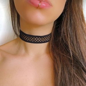 Black Fishnet Choker Etsy