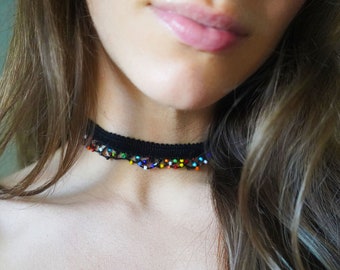 Beaded Crochet Choker