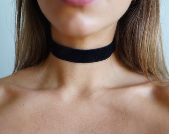 3/4" Black Velvet Choker • Ultra Comfortable Stretch Velvet