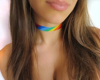 Rainbow Elastic Choker