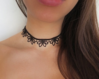 Black Lotus Lace Choker