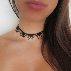 Black Lotus Lace Choker image 1