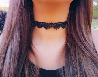 Black Crochet Lace Choker
