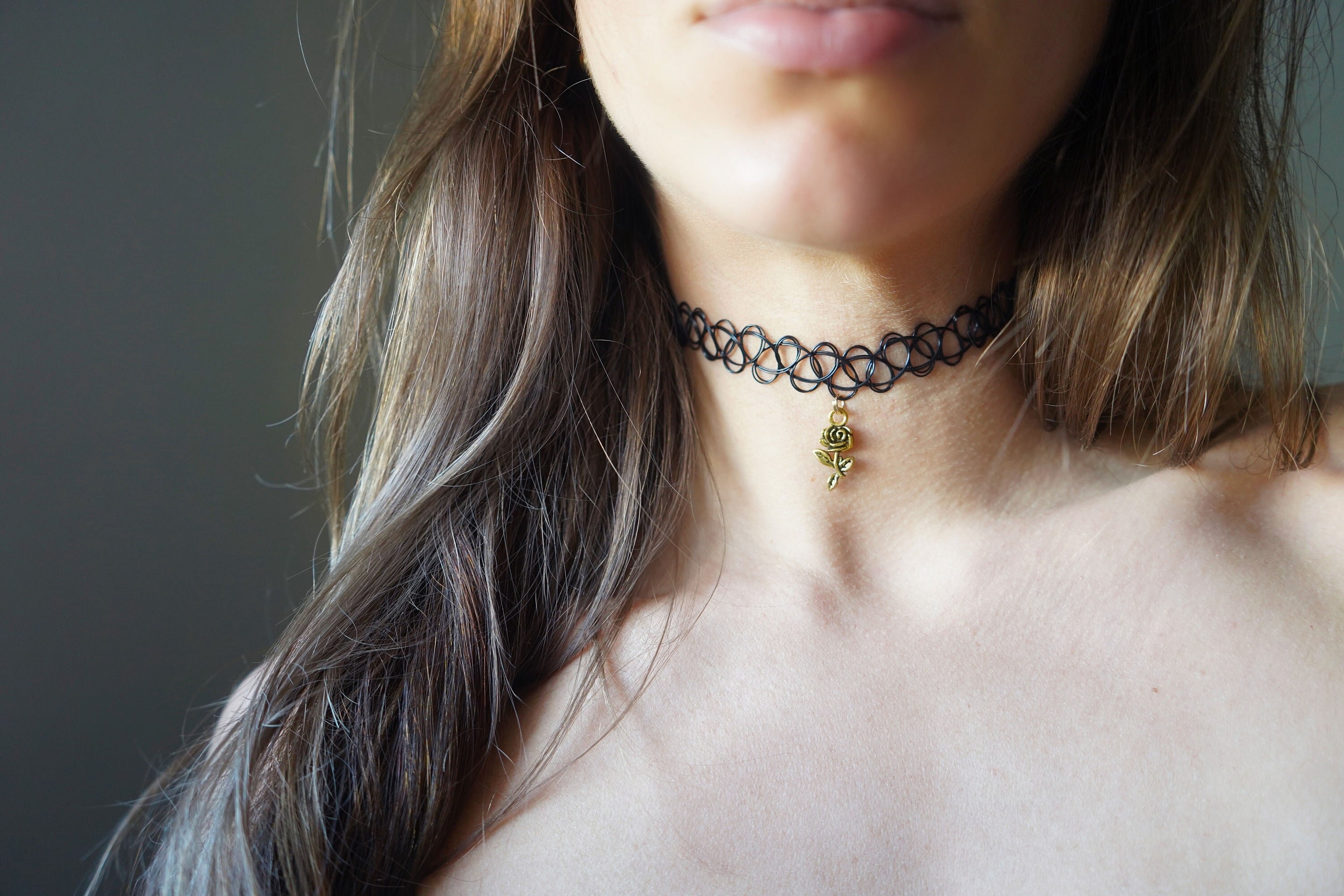 Mystic Moon Grunge Chokers Tattoo 90s Y2K Stretchy Collar