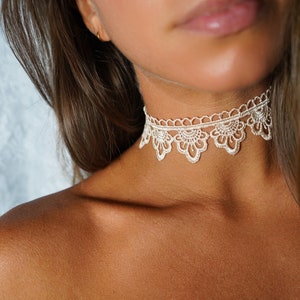 Cream Crochet Lace Choker