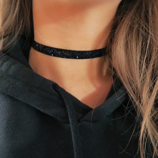 Black Glitter Choker