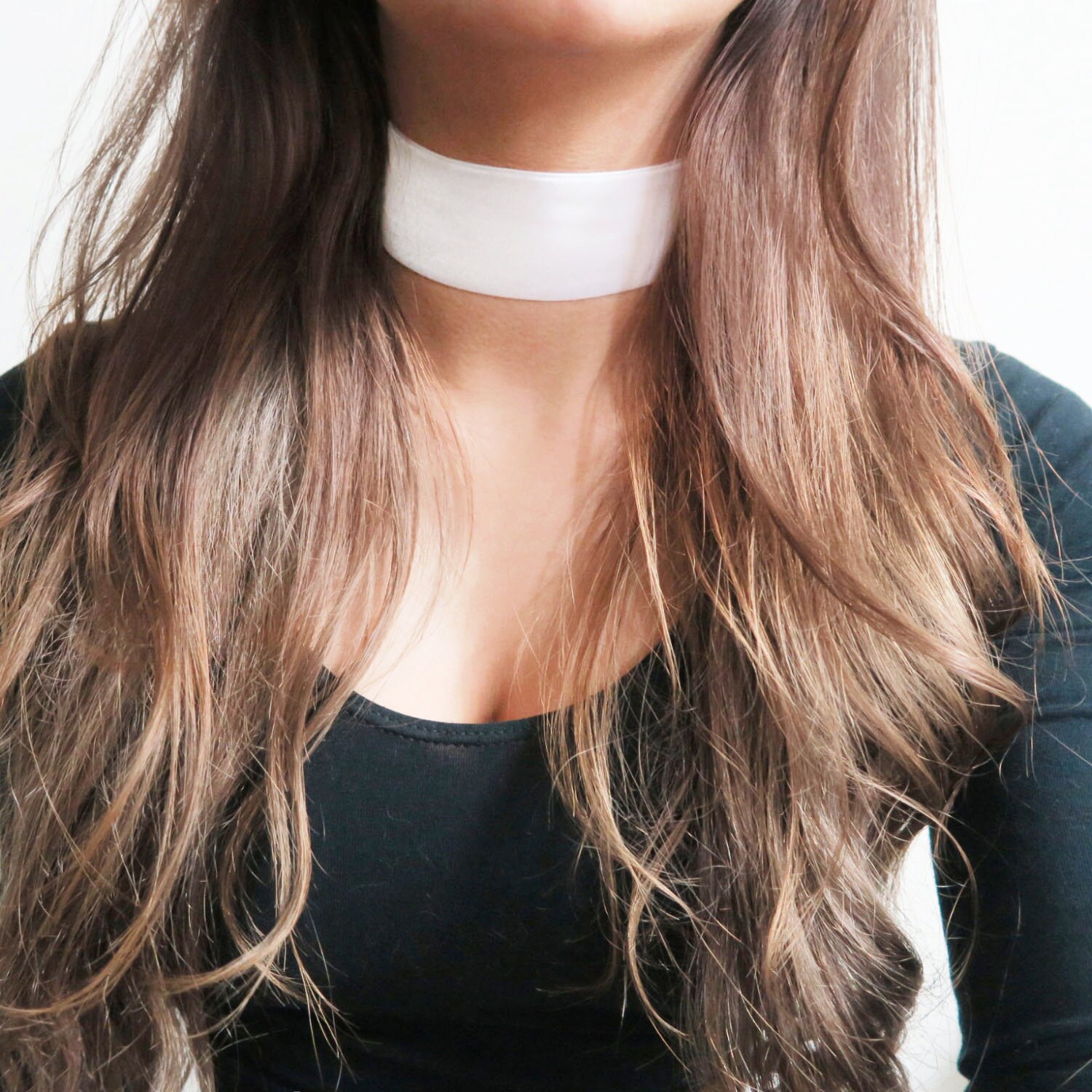 Thick White Velvet Choker Etsy