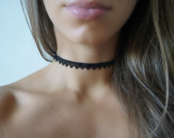 Black Triangle Lace Choker