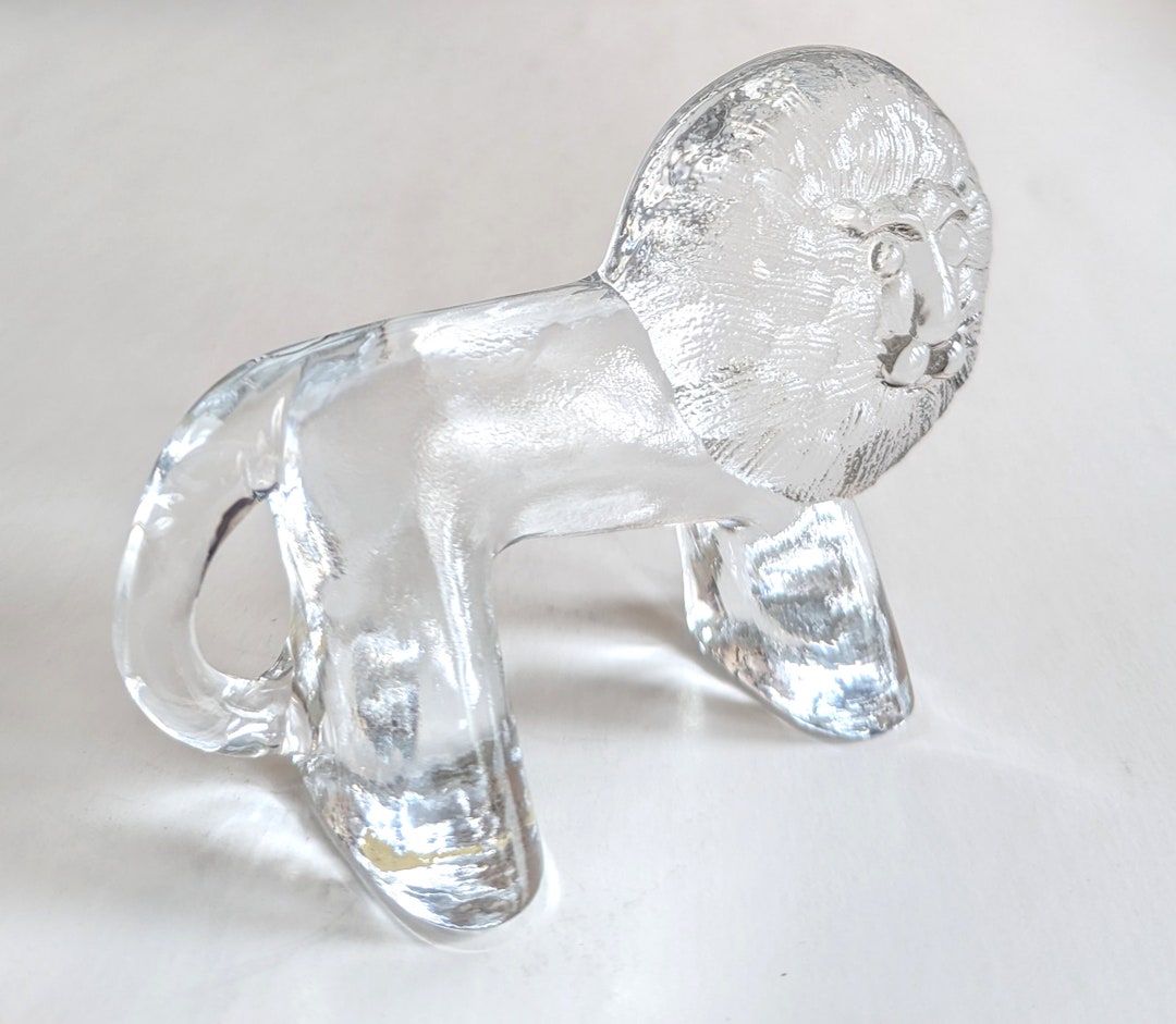 Vintage Kosta Boda Zoo Series Glass Lion Figurine Sweden Etsy