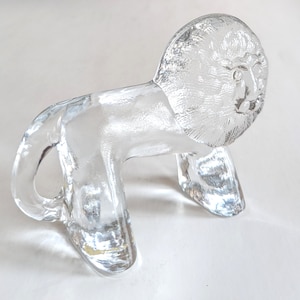 Vintage Kosta Boda  Zoo Series Glass  Lion Figurine Sweden