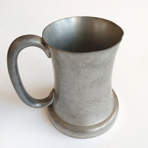 Vintage Abercrombie & Fitch Pewter  Glass Bottom Mug 3/4 pt 586 England