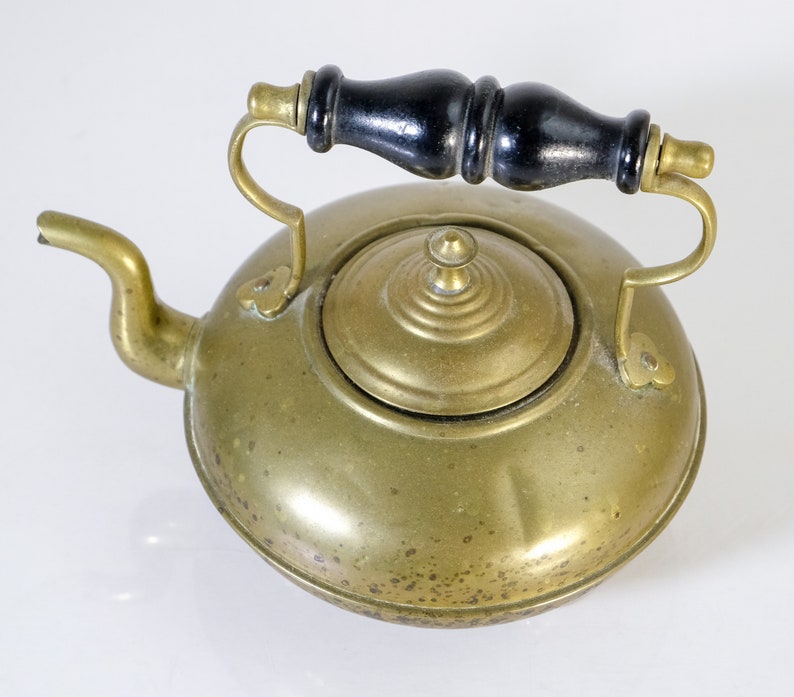 Vintage J.C.B Brass Kettle Teapot With Wooden Handle . Etsy