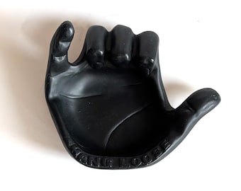 Vintage Coco Joe's Hawaii Hang Loose Molded Lava Rock/ Resin Ashtray