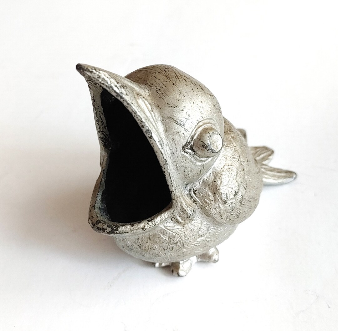 Vintage Match/toothpick Holder S N Antimony Lead Baby Bird Etsy