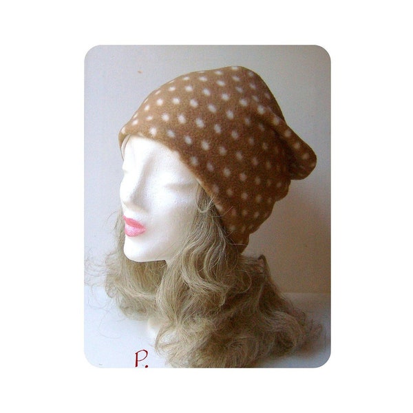 Mütze; Beanie; Slouch; Wendemütze; Wintermütze / beige, weiß / Gr.: M