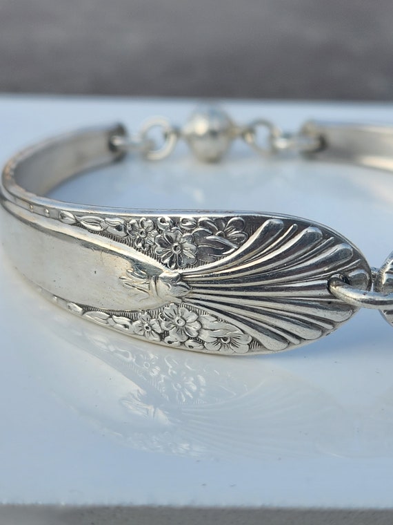 Vintage bracelet spoon handmade bracelet silver j… - image 1