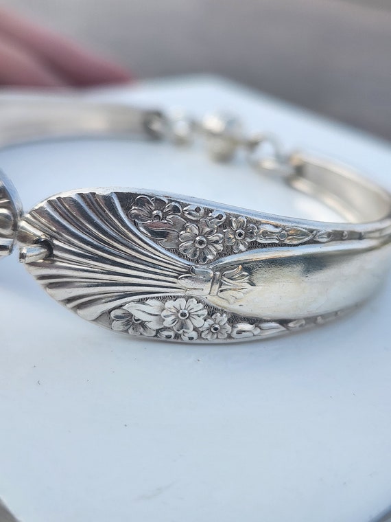 Vintage bracelet spoon handmade bracelet silver j… - image 3
