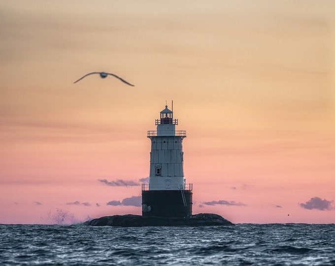 Sakonnet Lighthouse photography print coastal decor wall art ocean print Rhode Island art lighthouse decor beach house decor