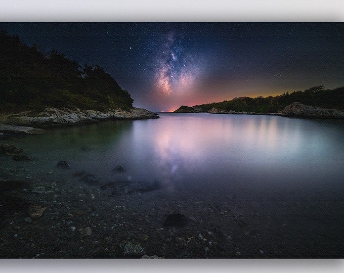 Milky Way print Milky Way wall art Milky Way art print Milky Way canvas large wall decor ocean print celestial decor blue Jamestown RI stars