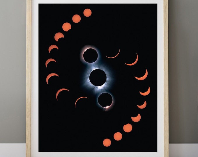 Solar Eclipse 2024 Photography Print 2024 eclipse photo print total eclipse phases print solar eclipse photography canvas,  paper or metal