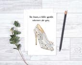 She Leave a Little Sparkle Wherever She Goes - Cinderella Jimmy Choo Shoe - Note Cards - Jimmy Choo - Shoe Lover - Cinderella