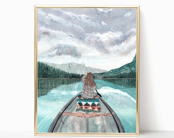 Misty Emerald Paddle - Various Sizes - Wall Art - Gifts - Wanderlust - Travel - Wilderness - West Coast - Home Decor - Landscape Art - Canoe