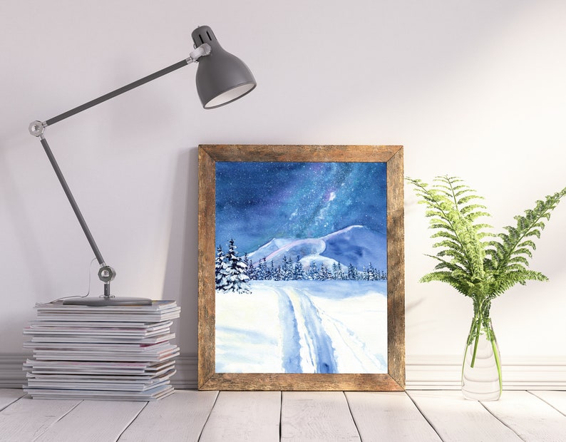 Mountain Lullaby 8x10 Various Sizes Wall Art Gifts Wanderlust Travel Winter Art West Coast Home Decor Mountain Art image 3