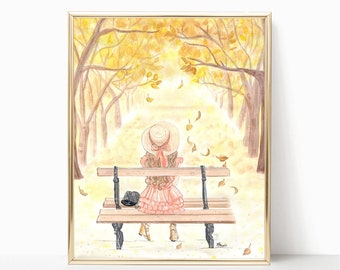 Fall into Autumn - Prints - 8"x10" - Various Sizes - Wall Art - Gifts for Her - Fall Art - Autumn Art - Best Friends - Paris - Fall Trees