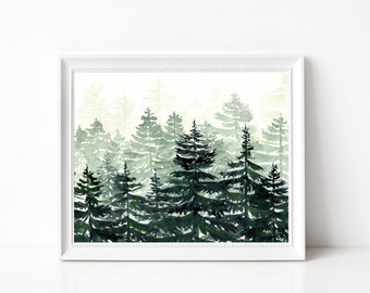 Pine Scape - 8"x10" - Various Sizes - Wall Art - Gifts for her - Gifts for Him - Wanderlust - Travel - Wilderness - West Coast - Home Decor